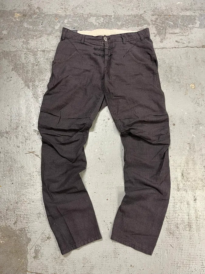 2000s Marithé + François Girbaud Grey Checkered Cozy Pants - Image 2