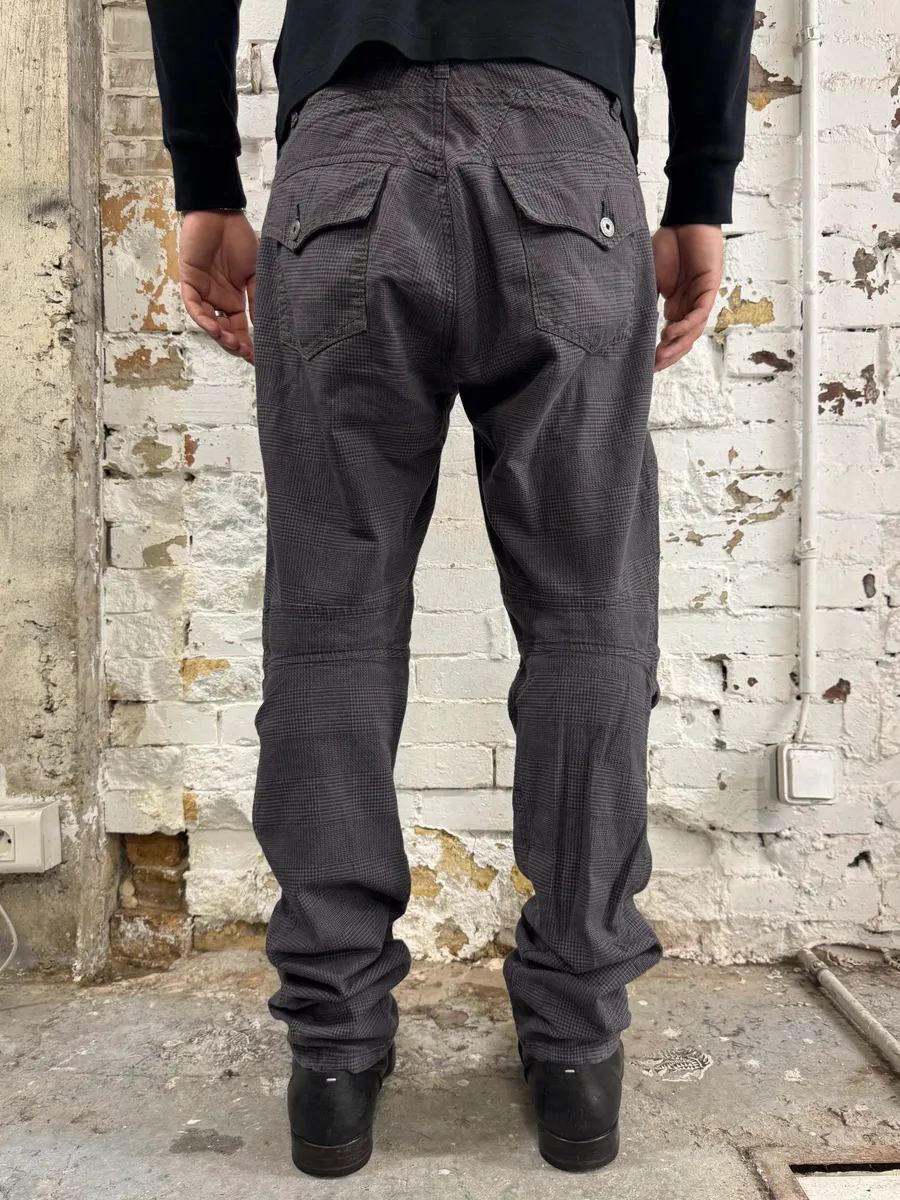 2000s Marithé + François Girbaud Grey Checkered Cozy Pants - Image 4