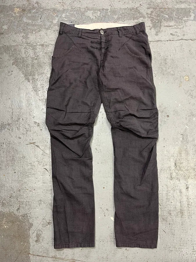 2000s Marithé + François Girbaud Grey Checkered Cozy Pants - Image 5