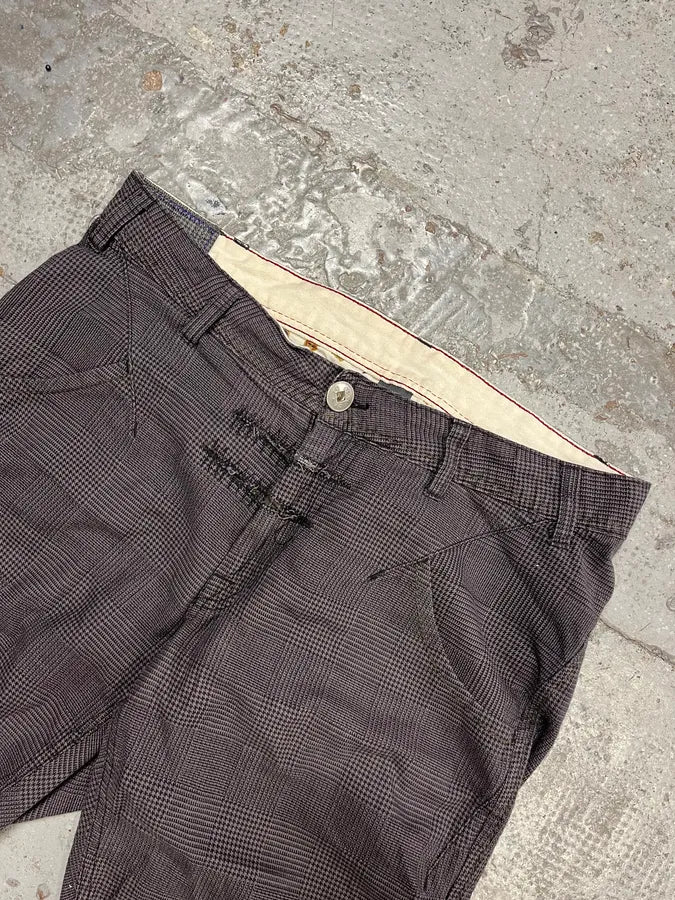 2000s Marithé + François Girbaud Grey Checkered Cozy Pants - Image 6