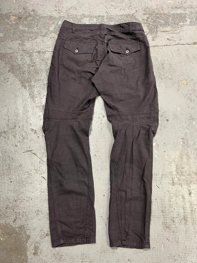 2000s Marithé + François Girbaud Grey Checkered Cozy Pants - Image 9