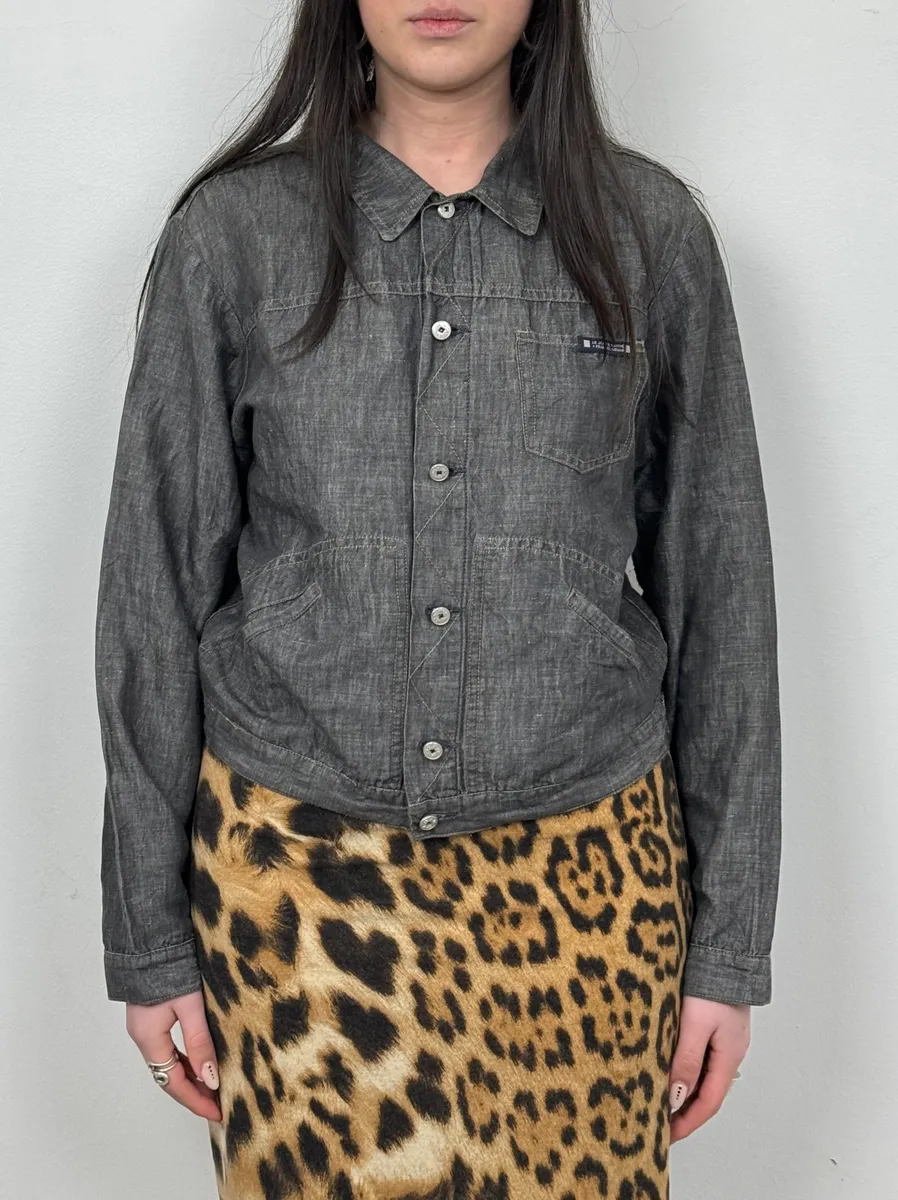 2000s Marithé + François Girbaud Grey Denim Trucker Jacket - Image 2