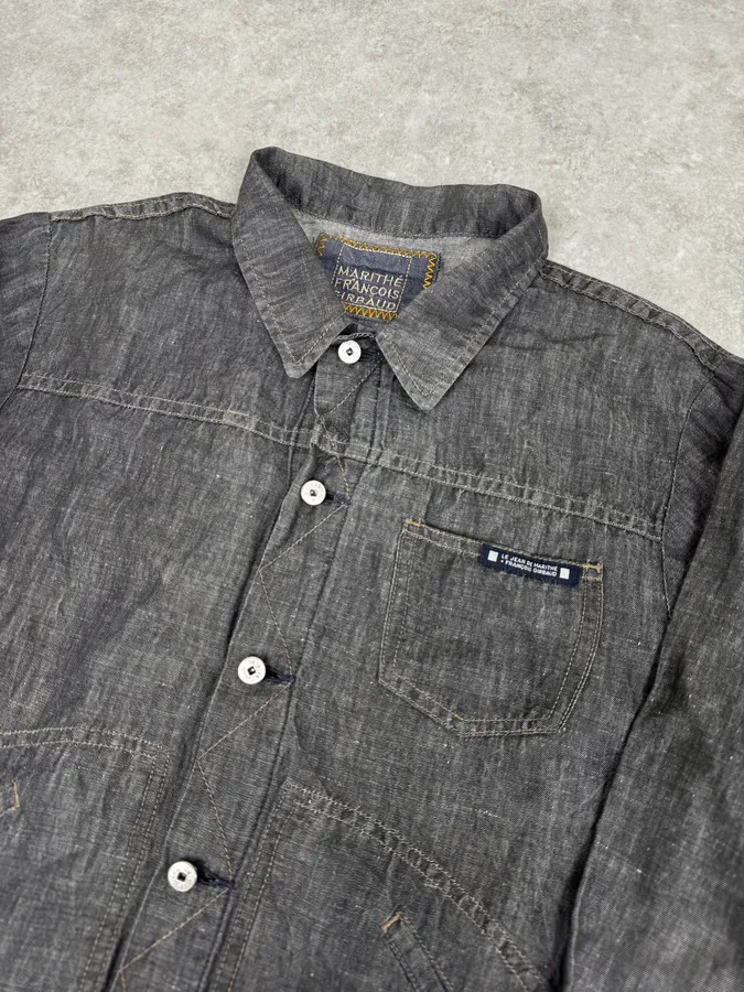2000s Marithé + François Girbaud Grey Denim Trucker Jacket - Image 5