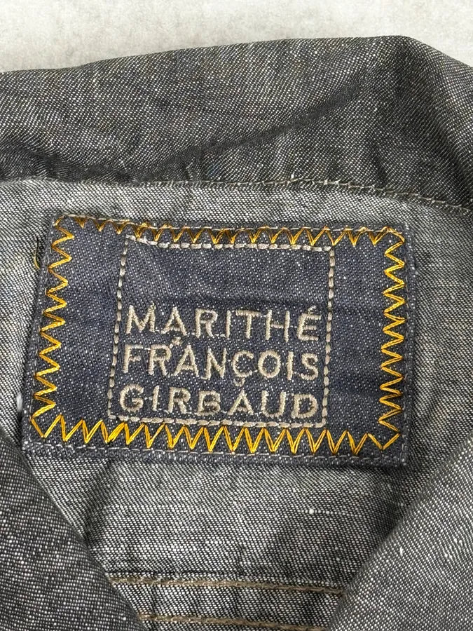 2000s Marithé + François Girbaud Grey Denim Trucker Jacket - Image 9
