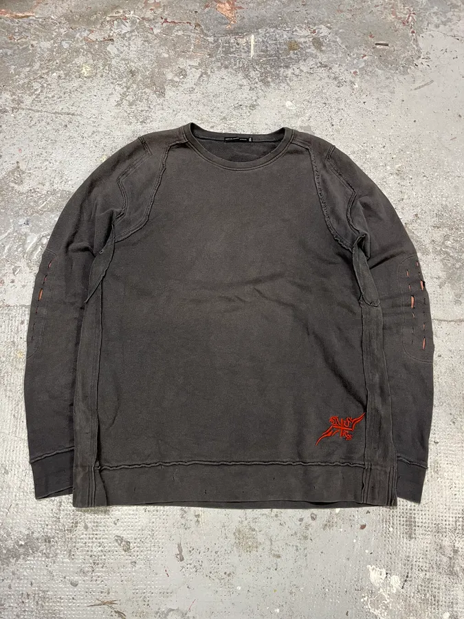 2000s Marithé + François Girbaud Grey Distressed Sweater