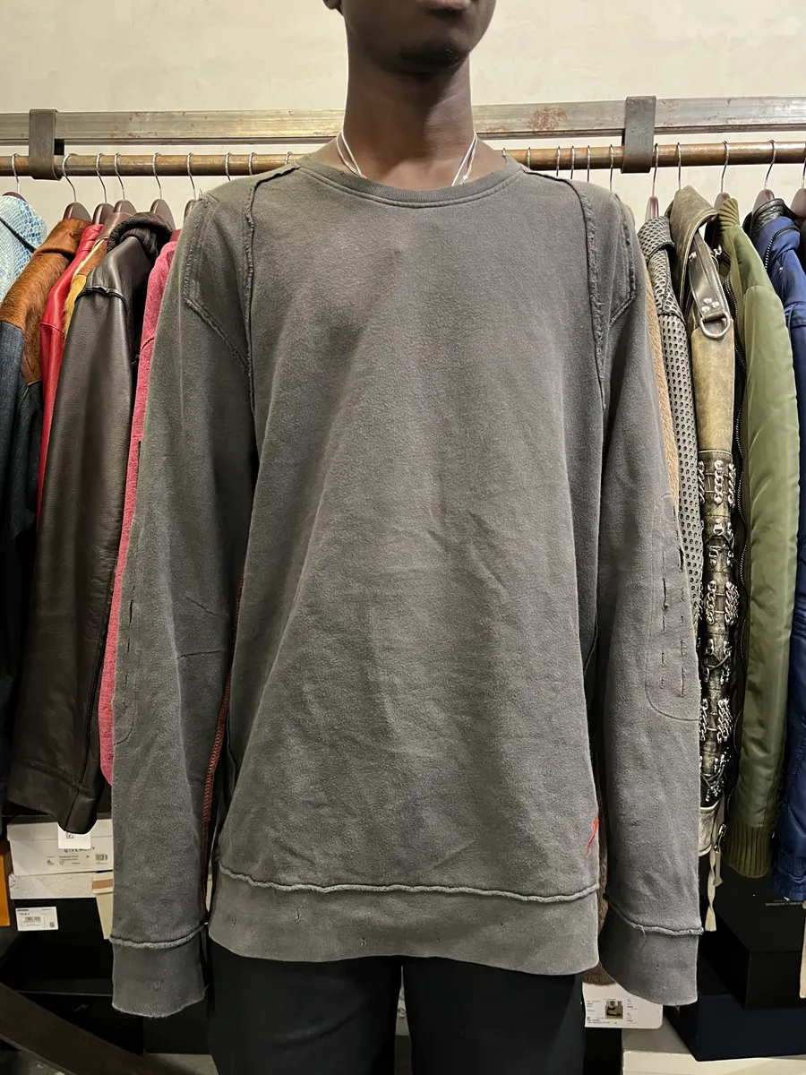 2000s Marithé + François Girbaud Grey Distressed Sweater - Image 2