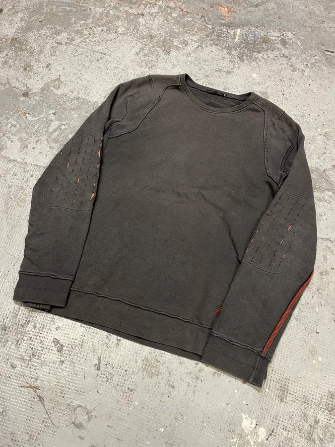 2000s Marithé + François Girbaud Grey Distressed Sweater - Image 3