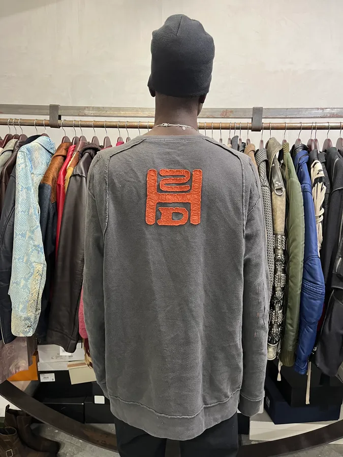 2000s Marithé + François Girbaud Grey Distressed Sweater - Image 4