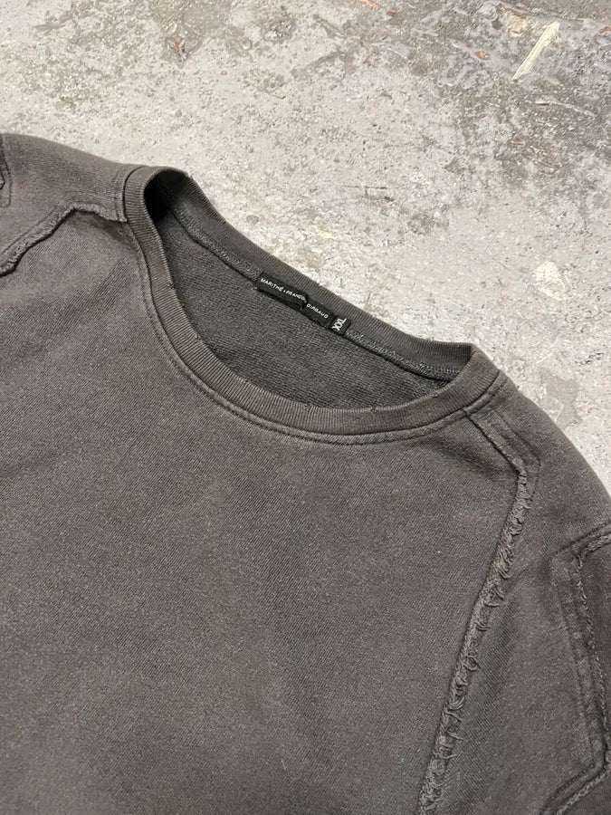 2000s Marithé + François Girbaud Grey Distressed Sweater - Image 5