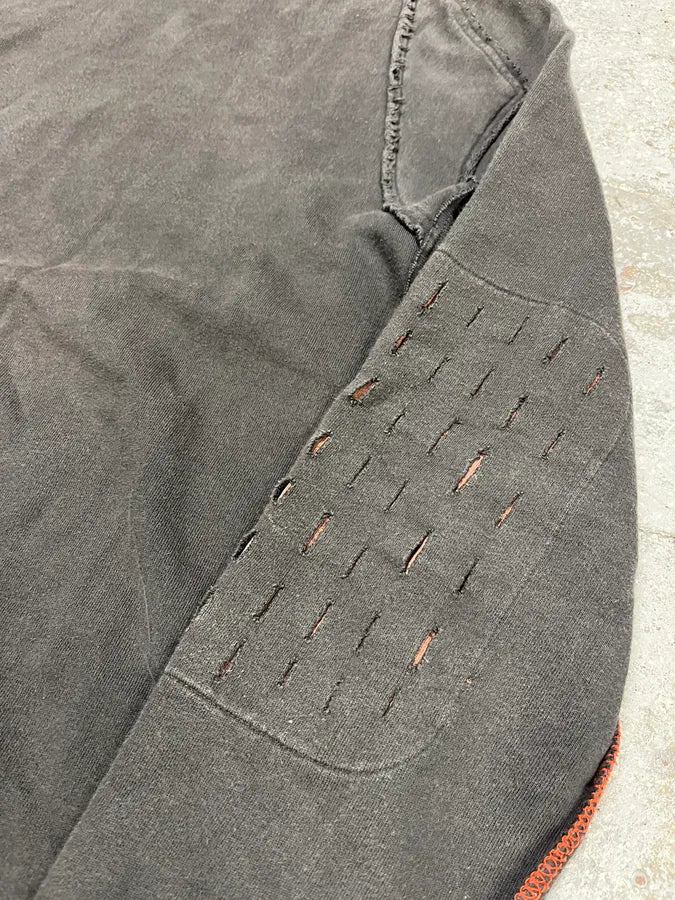 2000s Marithé + François Girbaud Grey Distressed Sweater - Image 7