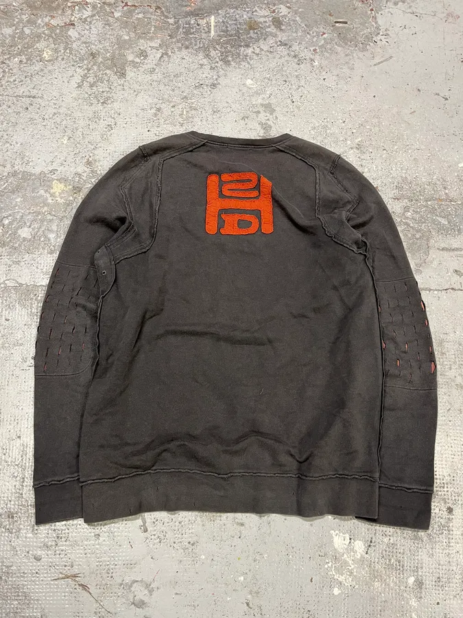 2000s Marithé + François Girbaud Grey Distressed Sweater - Image 8