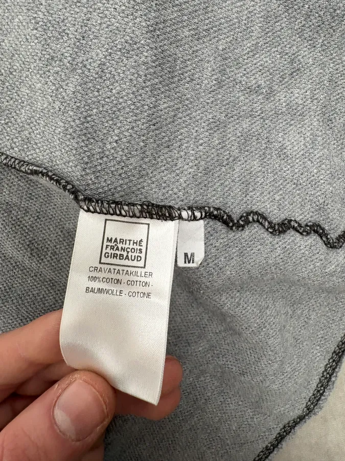 2000s Marithé + François Girbaud Grey Relief Scares Zip-up Sweater - Image 8