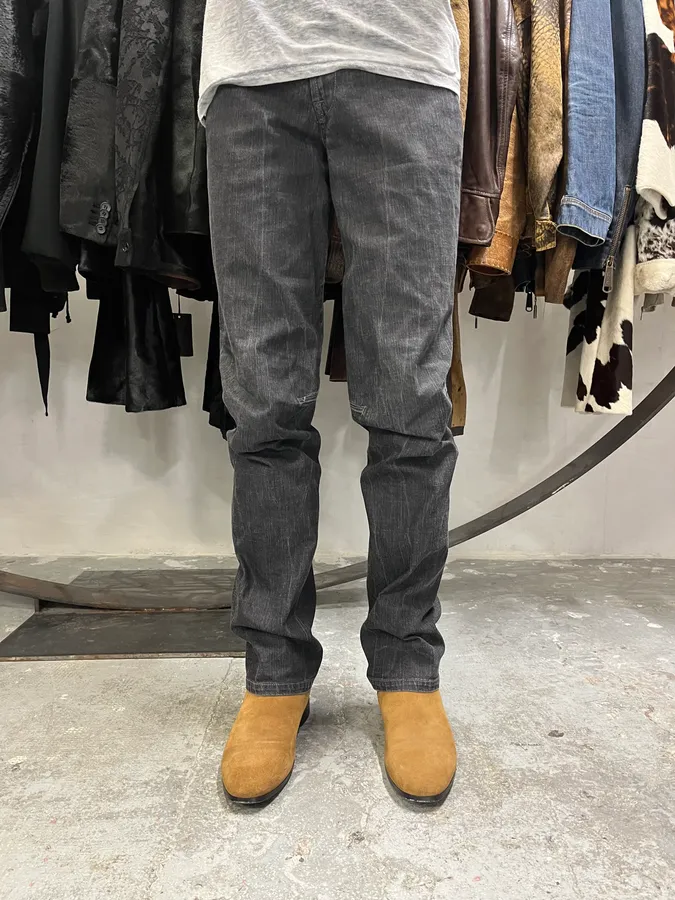 2000s Marithé + François Girbaud Grey Soft Denim Pants - Image 2