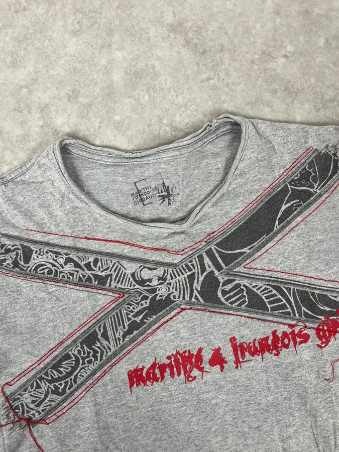 2000s Marithé + François Girbaud Grey Tribal Longsleeves - Image 4
