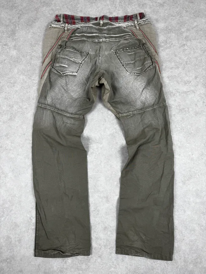 2000s Marithé + François Girbaud Khaki Green Complexed Cozy Pants - Image 2