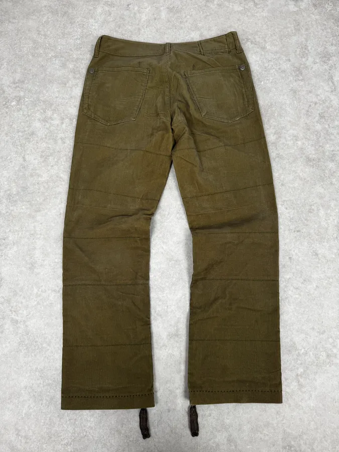 2000s Marithé + François Girbaud Khaki Green Velvet Pants - Image 5