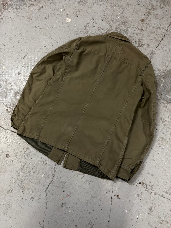 2000s Marithé + François Girbaud Military Green Distressed Blazer Jacket - Image 6