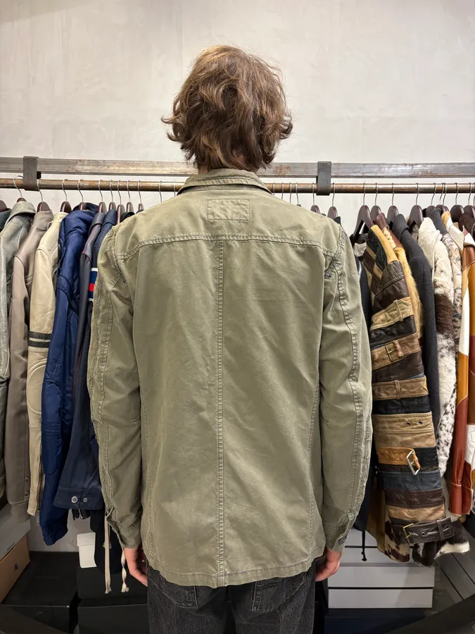 2000s Marithé + François Girbaud Military Green Distressed Blazer Jacket - Image 5