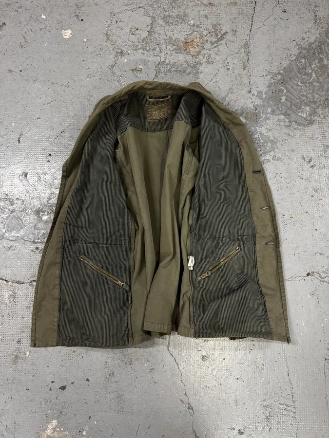 2000s Marithé + François Girbaud Military Green Distressed Blazer Jacket - Image 7