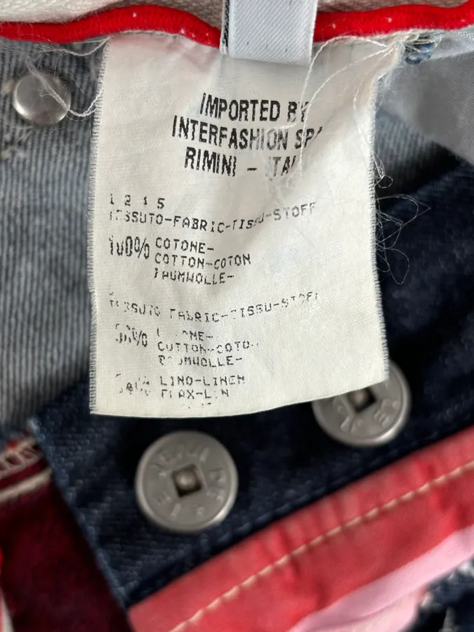 2000s Marithé + François Girbaud Multi-Patchwork Design Blue Denim Jeans - Image 14
