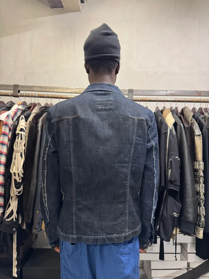 2000s Marithé + François Girbaud Navy Brut Denim Jacket - Image 3