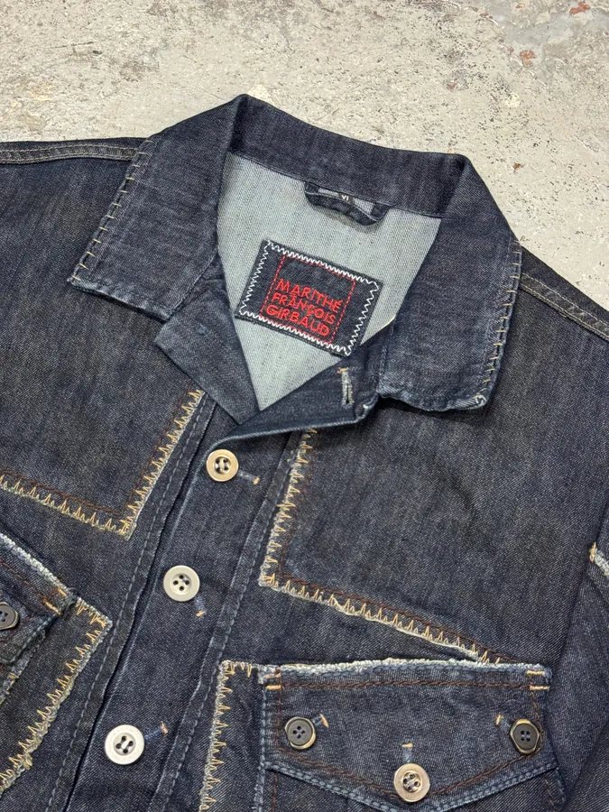 2000s Marithé + François Girbaud Navy Brut Denim Jacket - Image 4