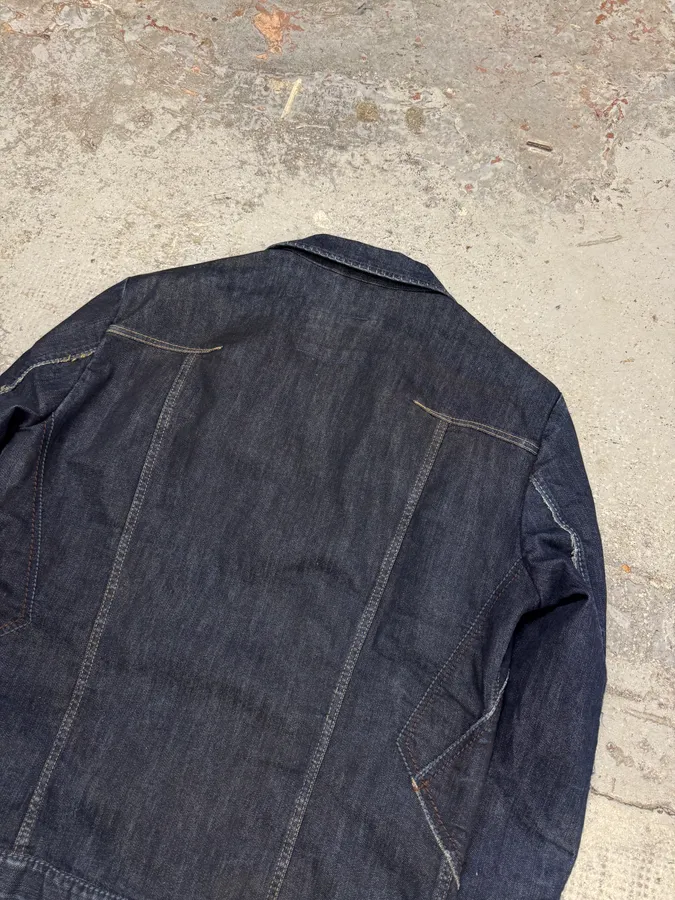 2000s Marithé + François Girbaud Navy Brut Denim Jacket - Image 8