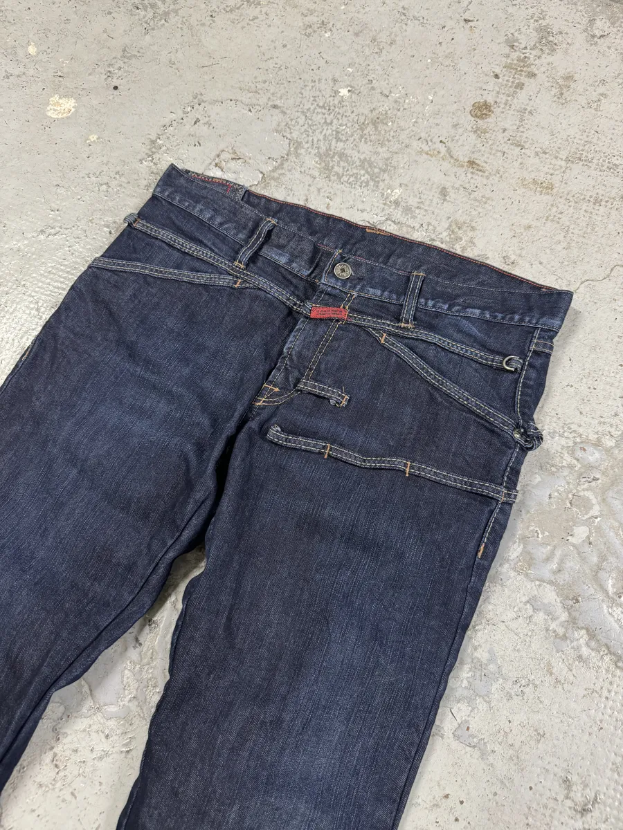 2000s Marithé + François Girbaud Navy Brut Denim Jeans - Image 7