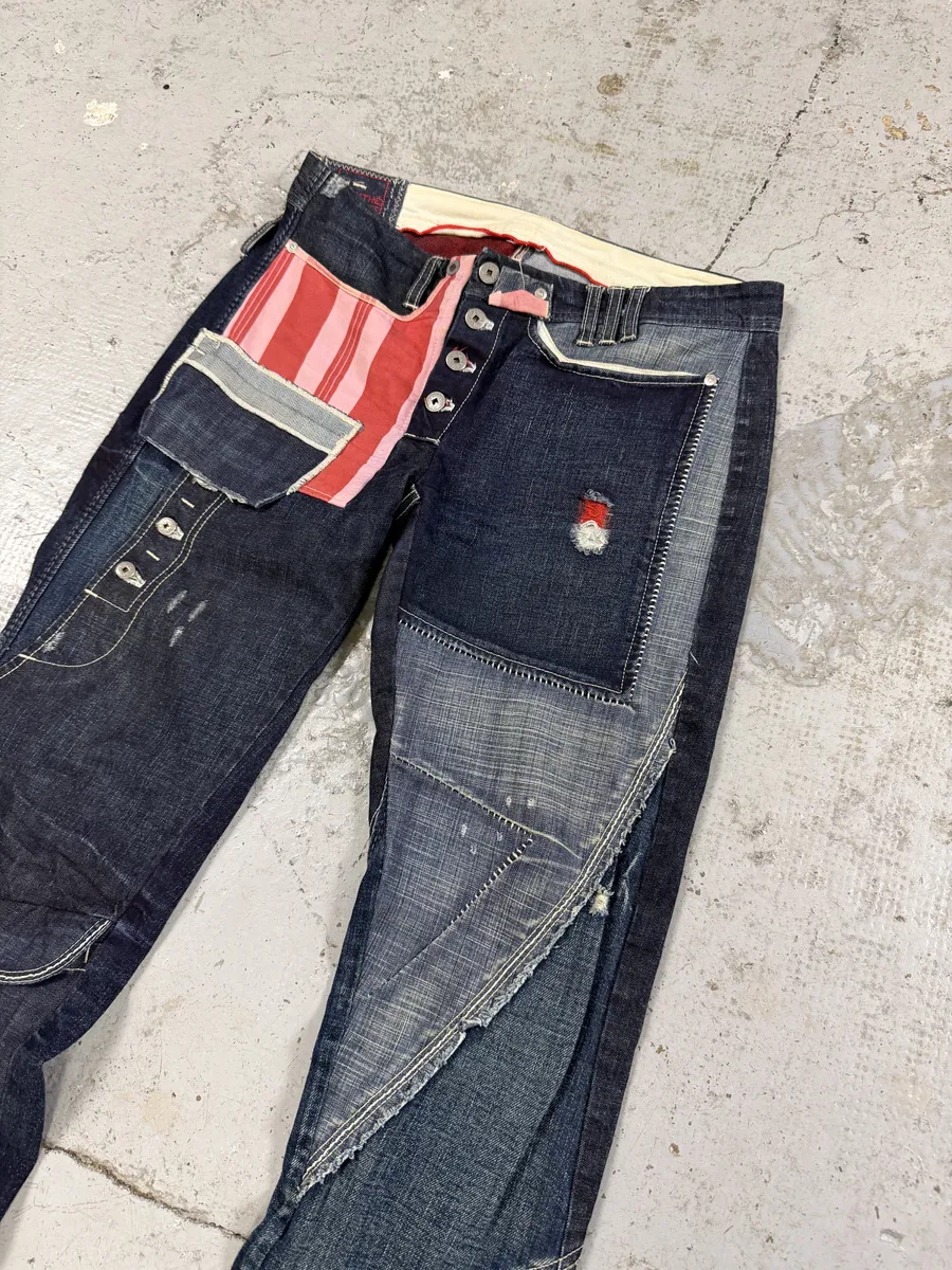2000s Marithé + François Girbaud Navy Denim Jeans - Image 10