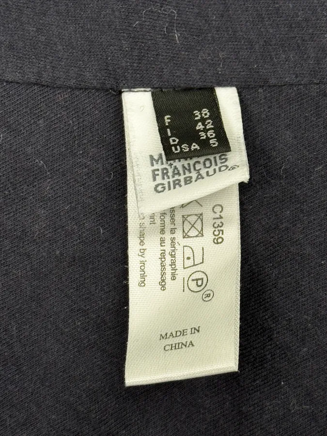2000s Marithé + François Girbaud Navy Fleece Button-Up Light Jacket - Image 11