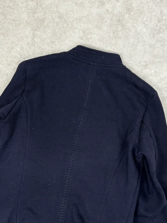 2000s Marithé + François Girbaud Navy Fleece Button-Up Light Jacket - Image 6