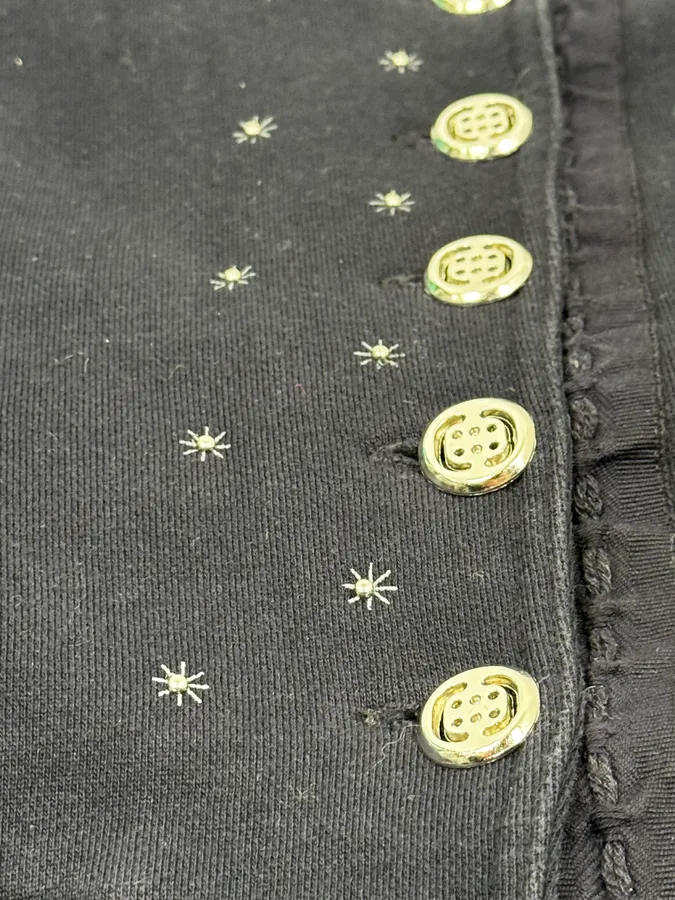 2000s Marithé + François Girbaud Navy Fleece Button-Up Light Jacket - Image 9