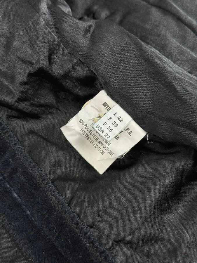 2000s Marithé + François Girbaud Navy Flowers Velvet Buttoned Jacket - Image 10