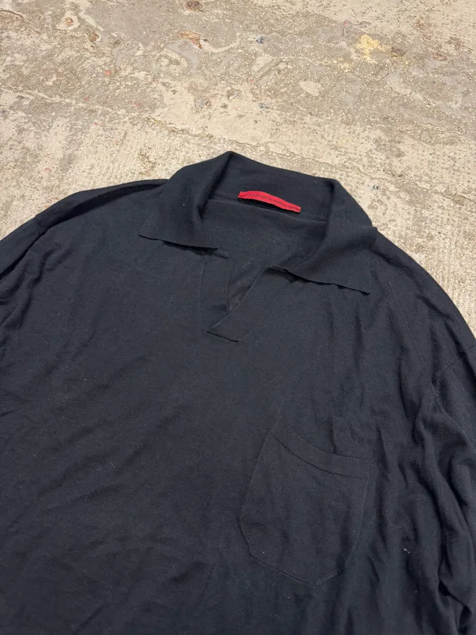 2000s Marithé + François Girbaud Navy Polo Longsleeves - Image 6