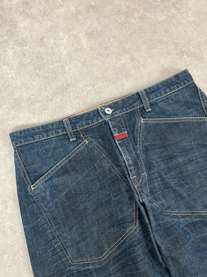 2000s Marithé + François Girbaud Navy Straight Denim Jeans - Image 6