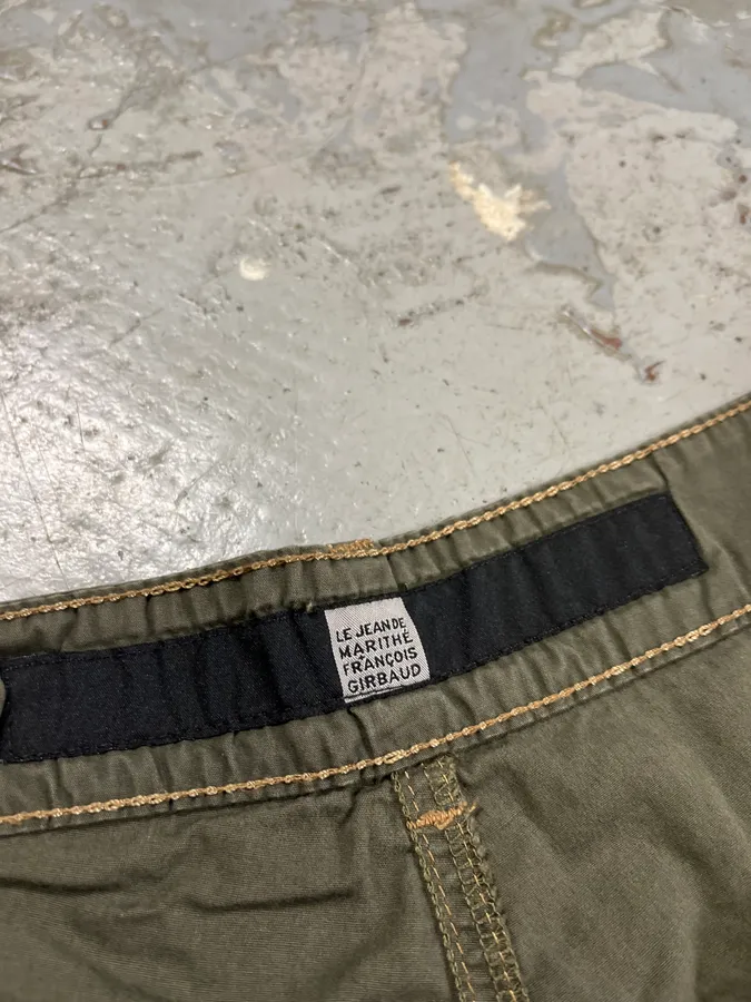 2000s Marithé + François Girbaud Olive Cozy Large Pants - Image 11