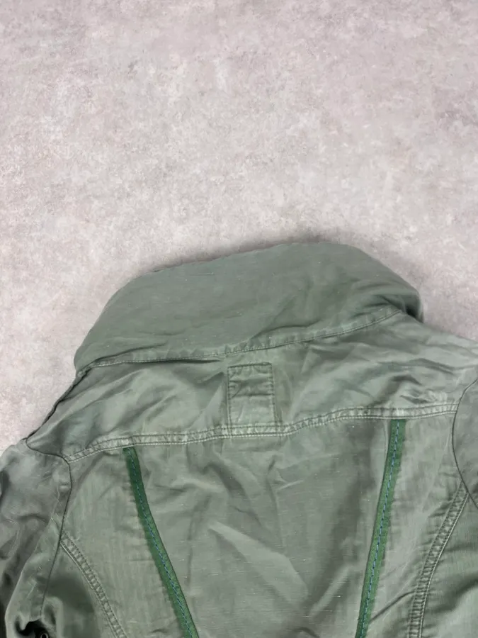 2000s Marithé + François Girbaud Olive Flowers Bondage Jacket - Image 7