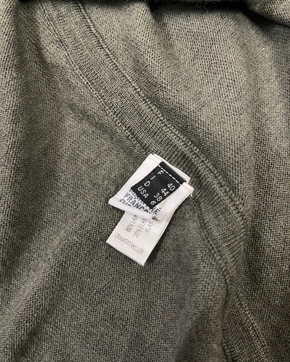 2000s Marithé + François Girbaud Olive Green Cardigan - Image 10