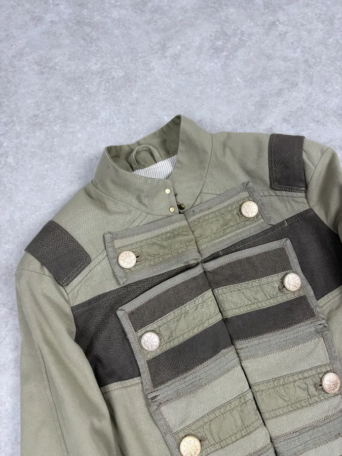 2000s Marithé + François Girbaud Olive Green Officier Buttoned Jacket - Image 5