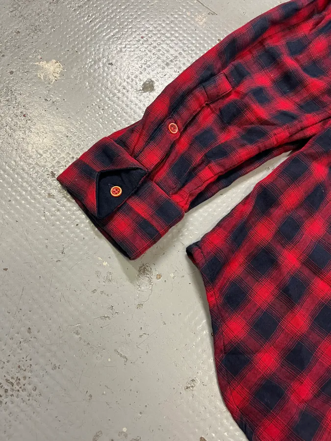 2000s Marithé + François Girbaud Red Black Plaid Cotton Shirt - Image 7
