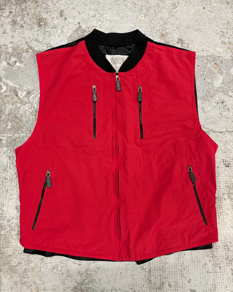 2000s Marithé + François Girbaud Red Tactical Vest