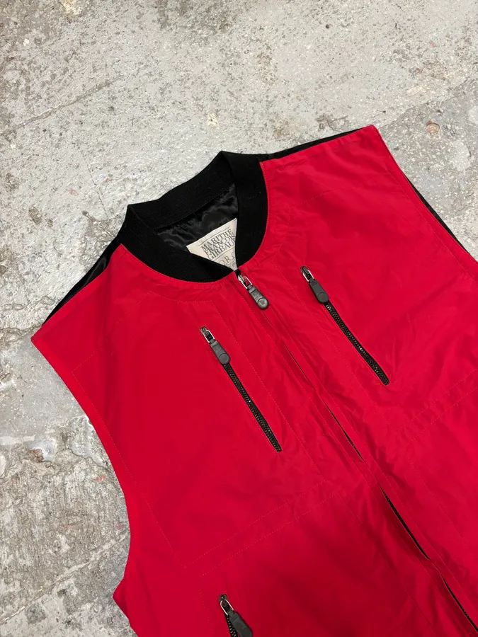 2000s Marithé + François Girbaud Red Tactical Vest - Image 7