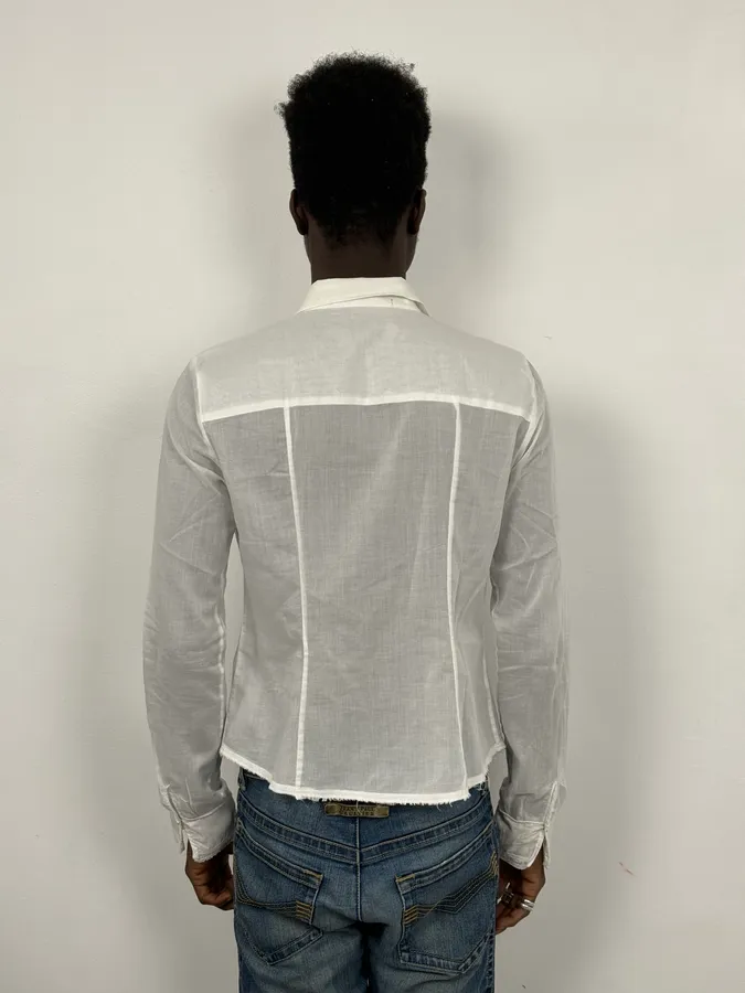 2000s Marithé + François Girbaud Stars White Shirt - Image 3