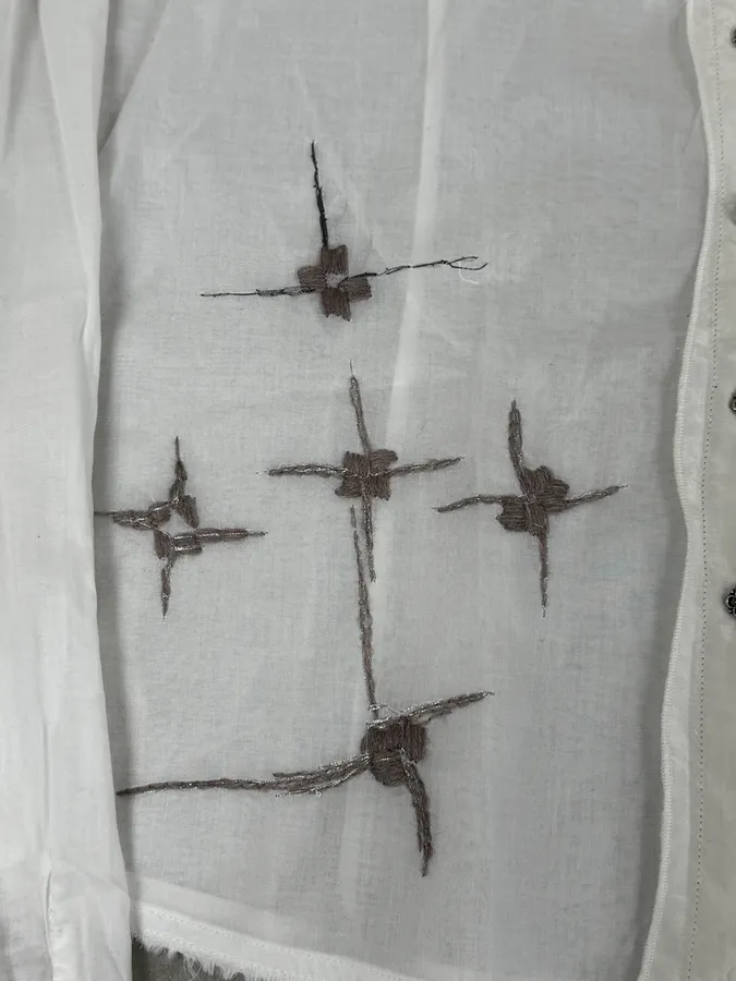2000s Marithé + François Girbaud Stars White Shirt - Image 8