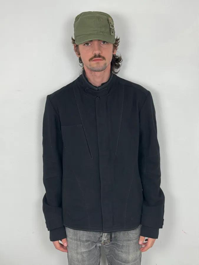2000s Marithé + François Girbaud Stitched Black Worker Light Jacket - Image 2