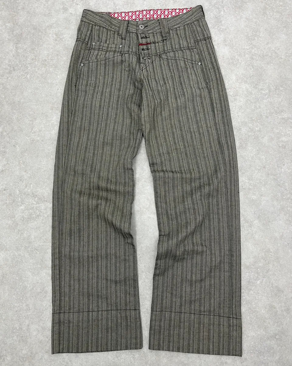 2000s Marithé + François Girbaud Stripes Grey Pants