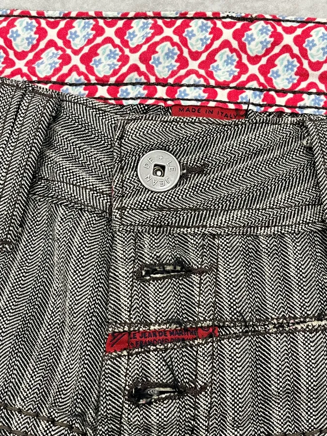 2000s Marithé + François Girbaud Stripes Grey Pants - Image 9