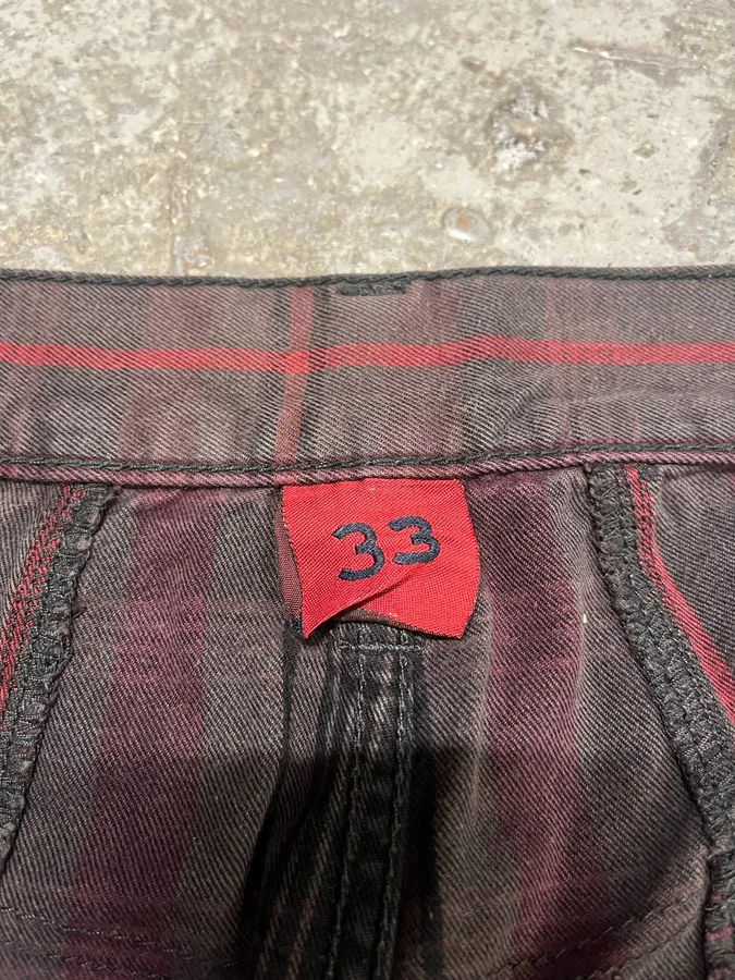 2000s Marithé + François Girbaud Tartan Effect Striped Pants - Image 10