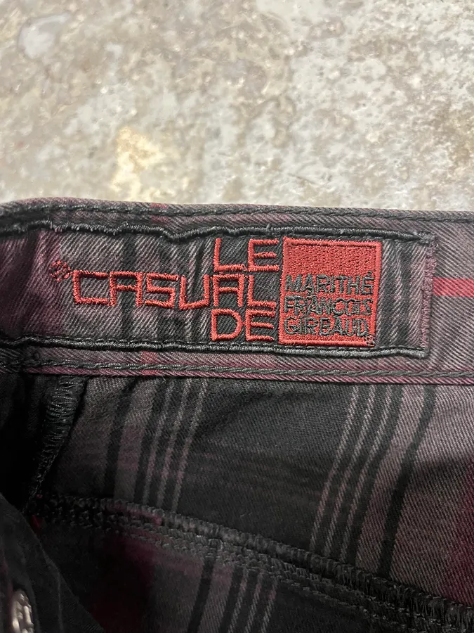 2000s Marithé + François Girbaud Tartan Effect Striped Pants - Image 9