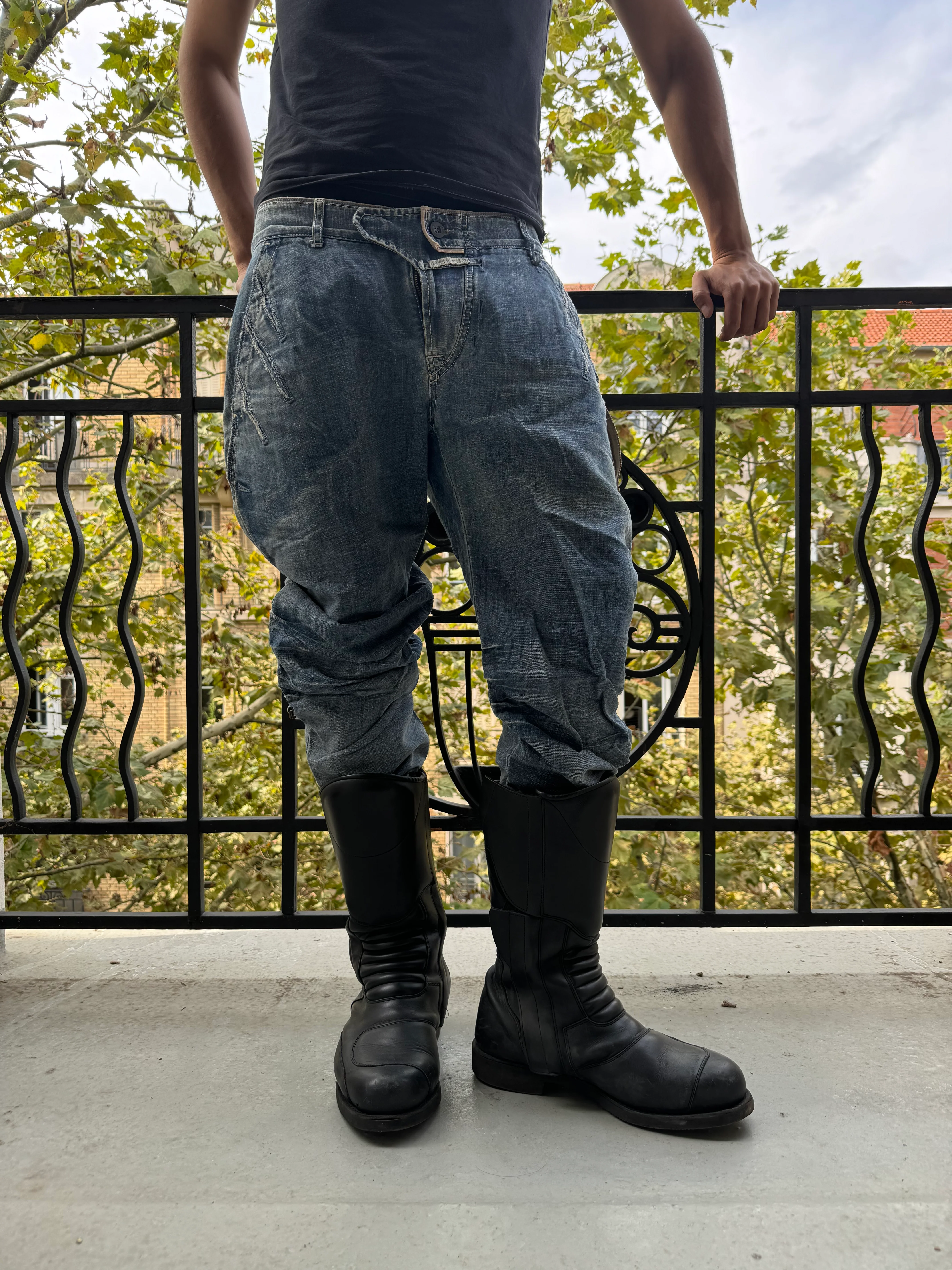 2000s Marithé + François Girbaud Washed Rebel Denim Pants (M) - Image 8